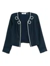 Skall Studio Embellished Pearl Jacket In Blue