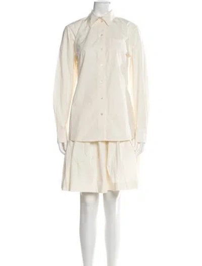 Pre-owned Skall Studio Pleated Accents Skirt Set W/ Tags In Neutral