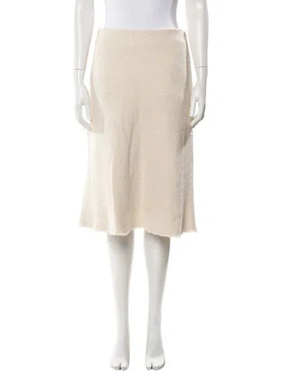 Pre-owned Skall Studio Raw-edge Trim Knee-length Skirt In Neutral