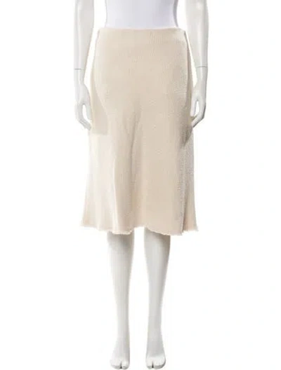 Pre-owned Skall Studio Raw-edge Trim Knee-length Skirt In Neutral