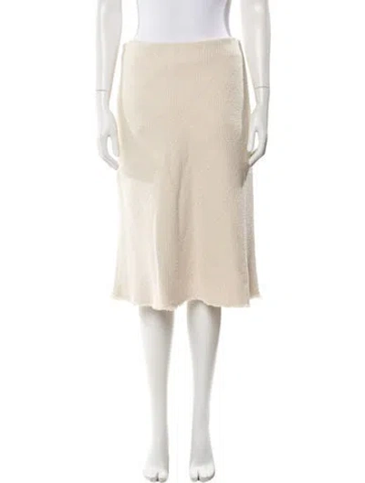 Pre-owned Skall Studio Raw-edge Trim Knee-length Skirt In Neutral