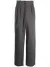Skall Studio Straight-leg Cotton Tailored Trousers In Grey