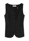 Skall Studio Toni Linen-blend Waistcoat In Black