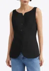Skall Studio Toni Linen Waistcoat In Black