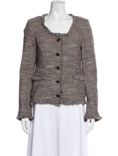 Pre-owned Skall Studio Tweed Pattern Evening Jacket In Gray