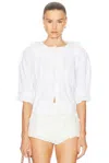 Skall Studio Viola Embroidered Cotton Blouse In White