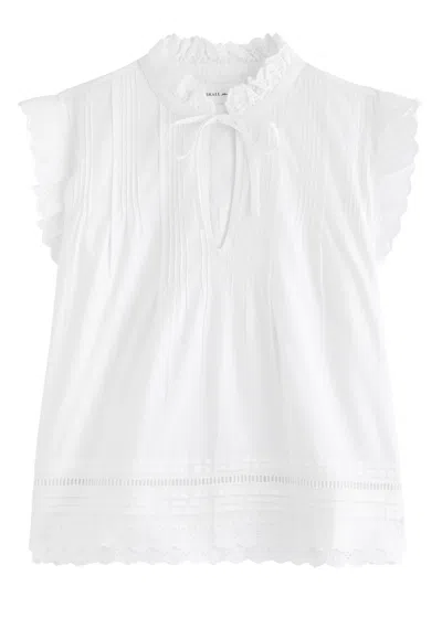Skall Studio Viola Broderie Anglaise Cotton Blouse In White