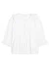 Skall Studio Viola Embroidered Cotton Blouse In White