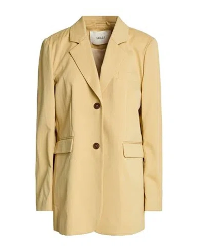 Skall Studio Woman Blazer Sand Size 6 Organic Cotton In Neutral