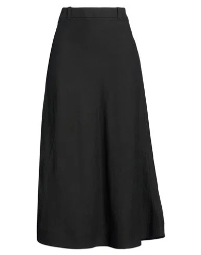 Skall Studio Woman Midi Skirt Black Size 8 Linen, Recycled Cotton, Organic Cotton