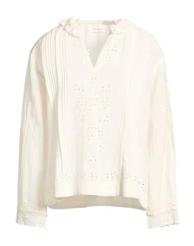 Skall Studio Woman Top Off White Size 4 Linen, Organic Cotton