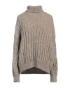 Skall Studio Woman Turtleneck Beige Size M/l Wool