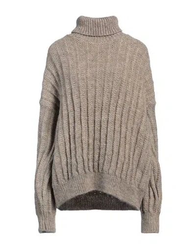 Skall Studio Woman Turtleneck Beige Size M/l Wool