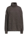 Skall Studio Woman Turtleneck Khaki Size M/l Wool In Beige