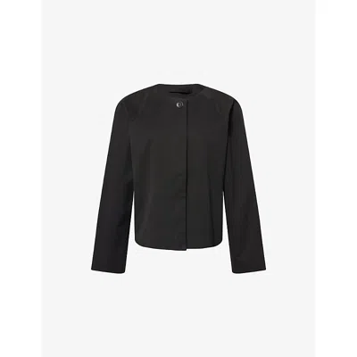 Skall Studio Womens Black Josephine Raglan-sleeve Cotton Jacket