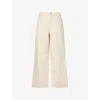 Skall Studio Womens Ecru Willow Wide-leg Denim Jeans