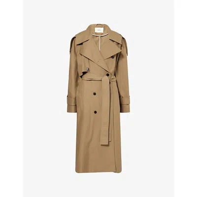 Skall Studio Womens Luna Cotton Trench Coat Light Khaki In Brown