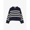 SKALL STUDIO SKALL STUDIO WOMEN'S NAVY/WHITE STRIPE CAMPA STRIPE-PATTERN MERINO-WOOL JUMPER