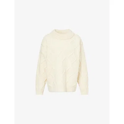 Skall Studio Womens Off White Skagen Cable-knit Wool Jumper In Neutral