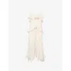 Skall Studio Womens Pale Pink Benedicte Ruffle Linen Maxi Dress