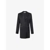Skall Studio Womens Peyton Notch-lapel Longline Merino-wool Blazer Black In Black
