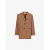 Skall Studio Womens Milan Peak-lapels Relaxed-fit Linen And Cotton-blend Blazer Warm Brown In Warm Brown