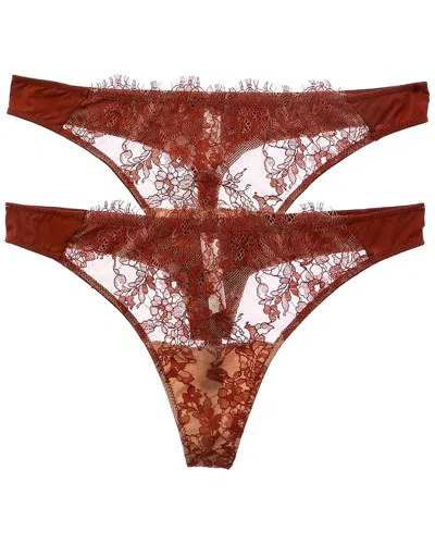 Skarlett Blue 2pk Entice Thong In Orange