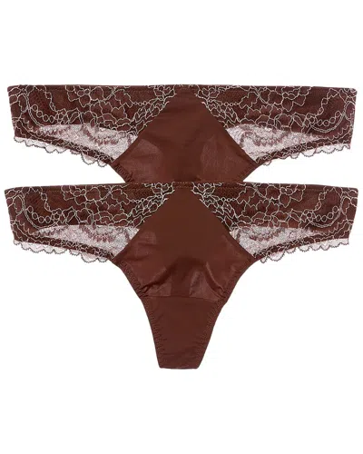 Skarlett Blue 2pk Minx Thong In Brown