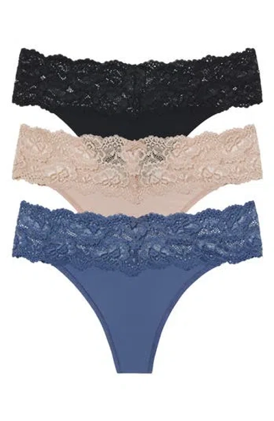 Skarlett Blue 3-pack Goddess Lace Thongs In Multi