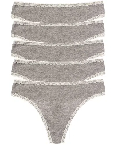 Skarlett Blue 3pk Adorned Thong In Grey