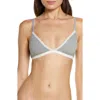 Skarlett Blue Adorned Cotton Blend Bralette In Gray
