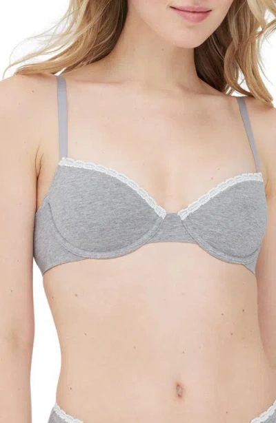 Skarlett Blue Adorned Cotton Underwire Bra In Neutral