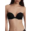 Skarlett Blue Breathless Strapless Plunge Push-up Bra In Black