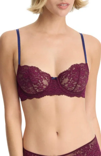Skarlett Blue Captivate Convertible Lace Balconette Bra In Brown