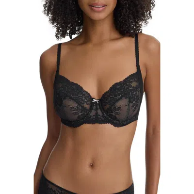 Skarlett Blue Captivate Full Coverage Unlined Lace Bra In Black