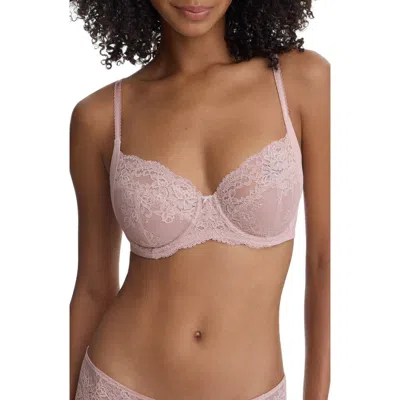 Skarlett Blue Captivate Full Coverage Unlined Lace Bra In Pink