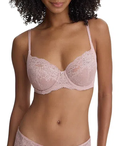 Skarlett Blue Captivate Full Coverage Unlined Lace Bra In Pink