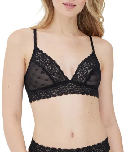 Skarlett Blue Dare Dot Pattern Plunge Bralette In Black
