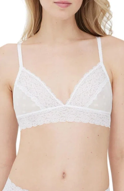 Skarlett Blue Dare Dot Pattern Plunge Bralette In White