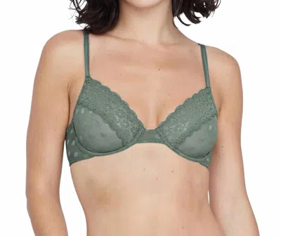 Skarlett Blue Dare Dot Plunge Unlined Bra In Everglade In Green