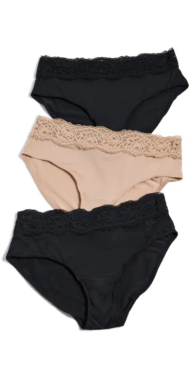 Skarlett Blue Divine Hipster 3-pack Black/nylon In Multi