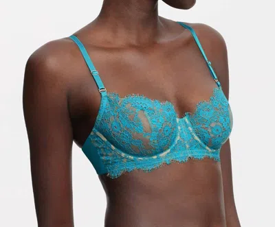 Skarlett Blue Entice Balconette Bra In Paradise Blue/ Nylon
