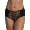 Skarlett Blue Entice Front Lace Brief In Black/rose Gold
