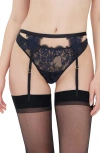 Skarlett Blue Entice Garter Belt In Black/night