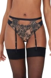 Skarlett Blue Entice Garter Belt In Black/nylon