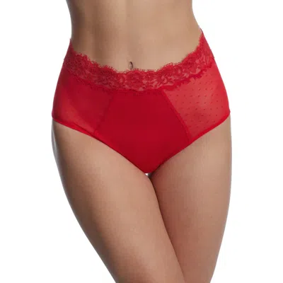 Skarlett Blue Entice High Waist Brief<br /> In Bright Cherry