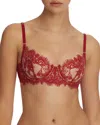 Skarlett Blue Entice Balconette Bra In Lipstick/nylon