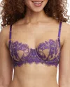 Skarlett Blue Entice Lace Balconette Underwire Bra In Moon Drop/nylon