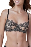Skarlett Blue Entice Lace Balconette Underwire Bra In Black