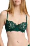Skarlett Blue Entice Lace Balconette Underwire Bra In Green